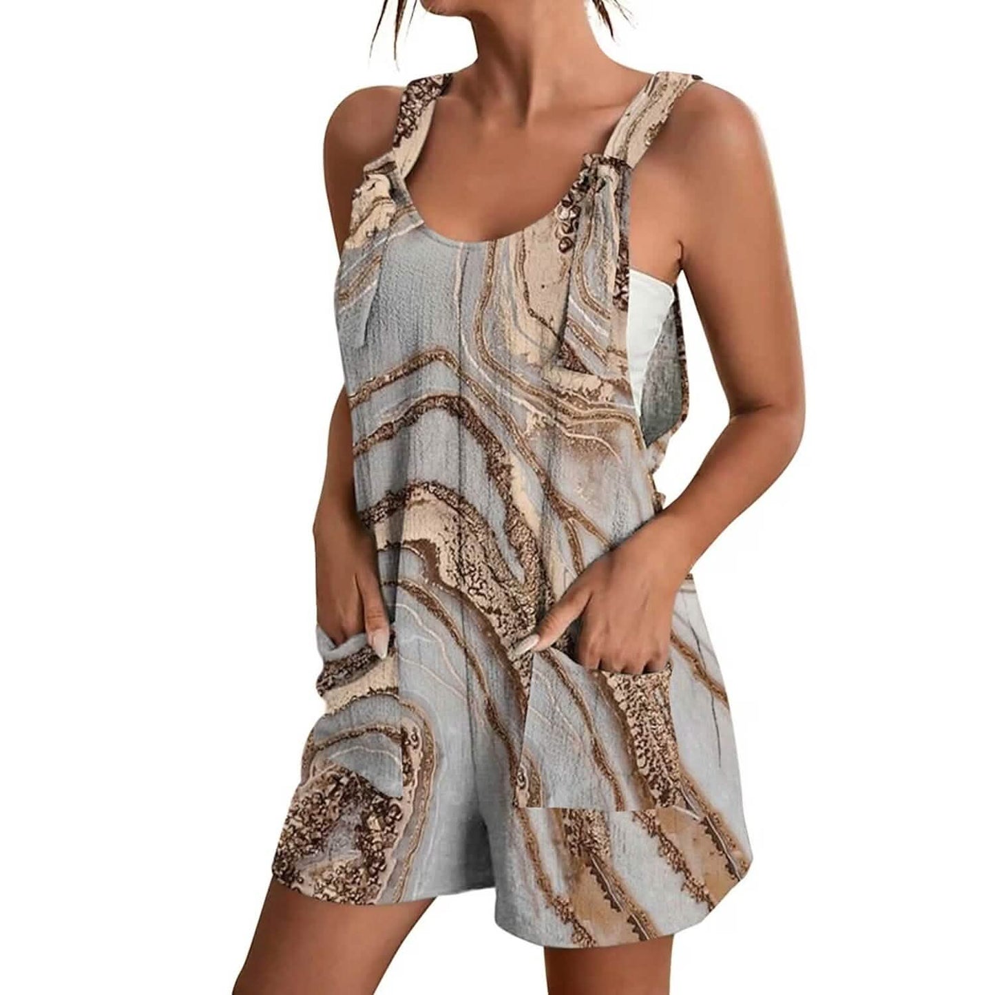 Womens V-Neck Strap Pocket Jumpsuit DailySale