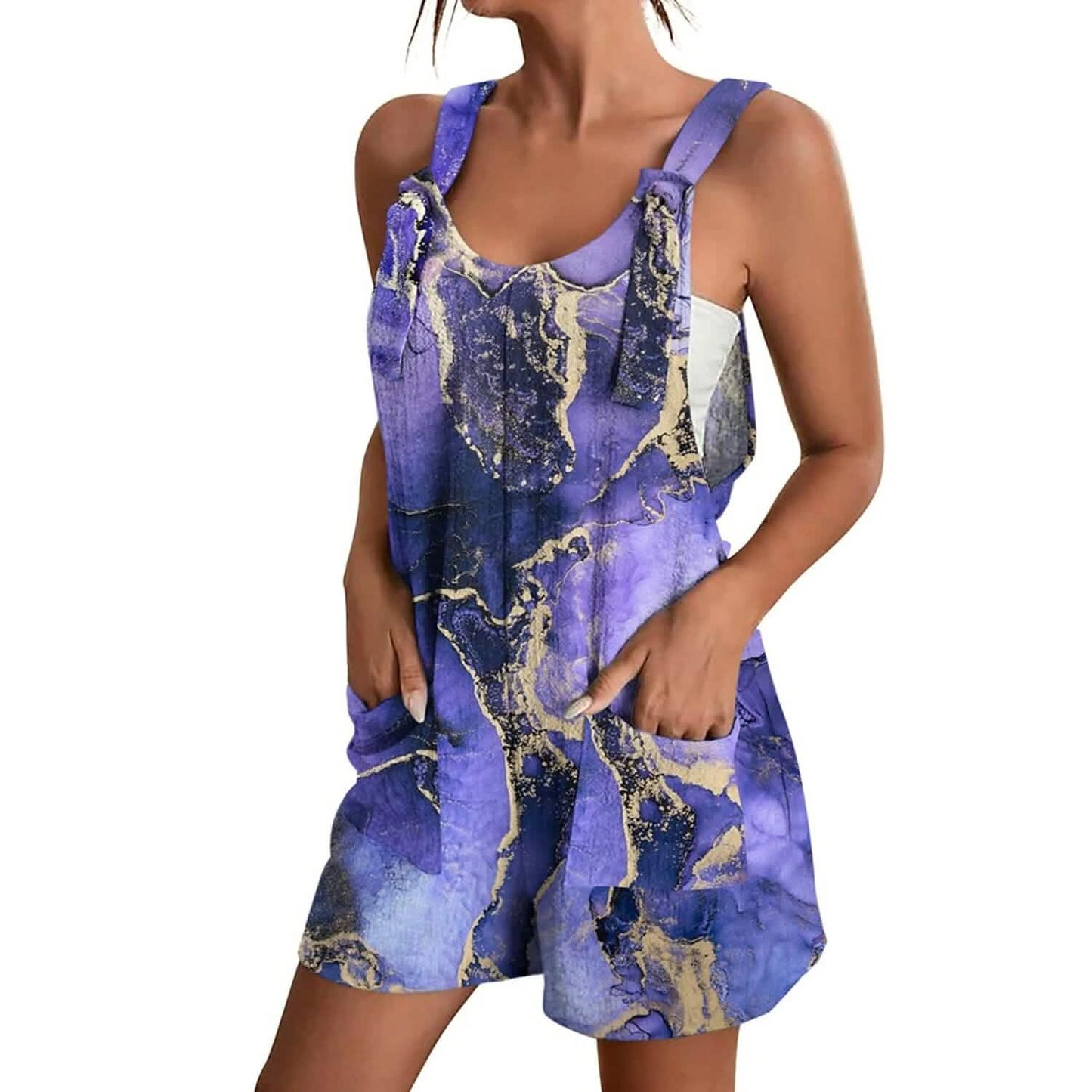 Womens V-Neck Strap Pocket Jumpsuit DailySale