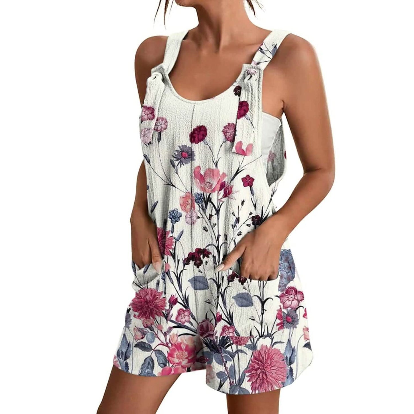 Womens V-Neck Strap Pocket Jumpsuit DailySale
