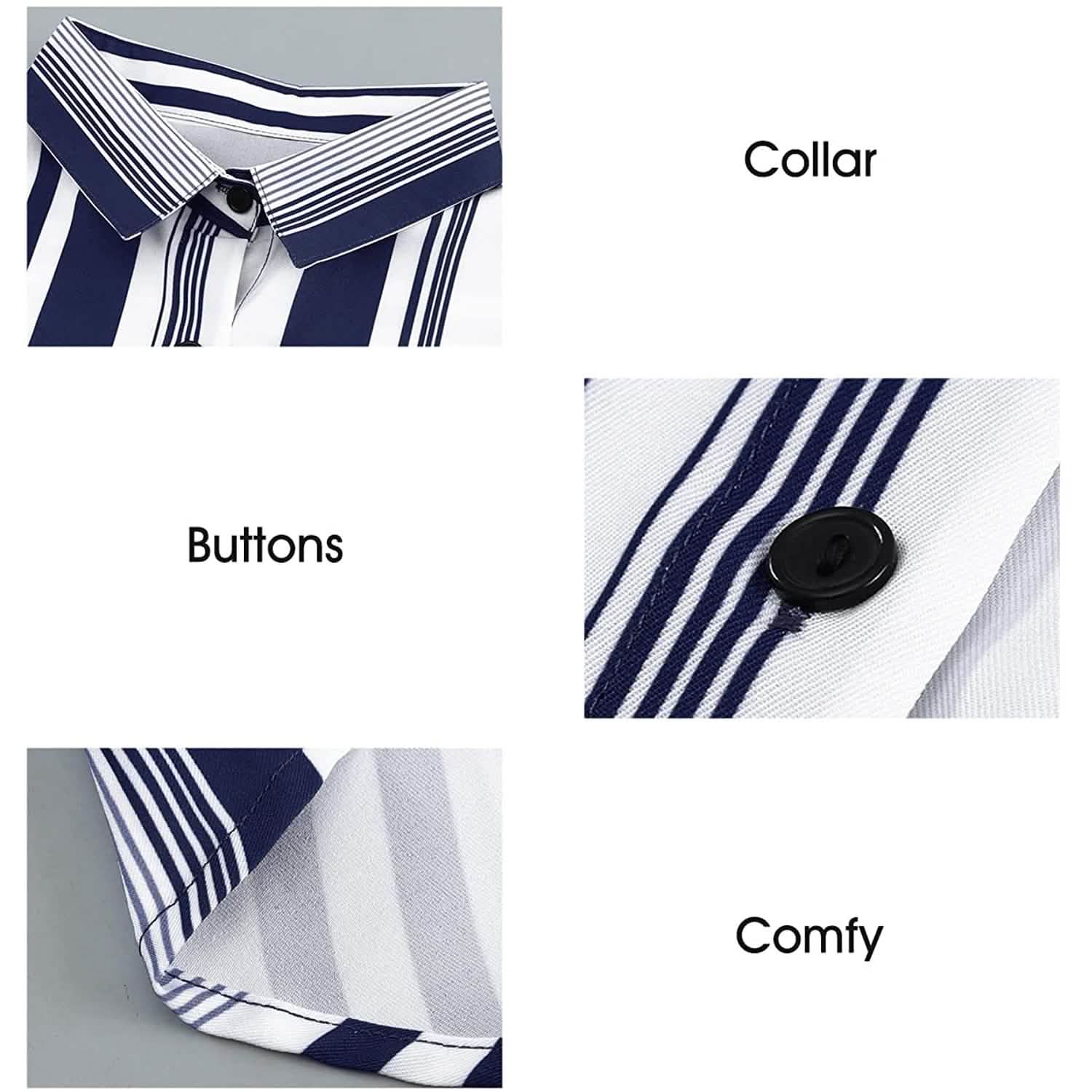 Womens V Neck Striped Roll up Sleeve Button Down Blouses Top DailySale