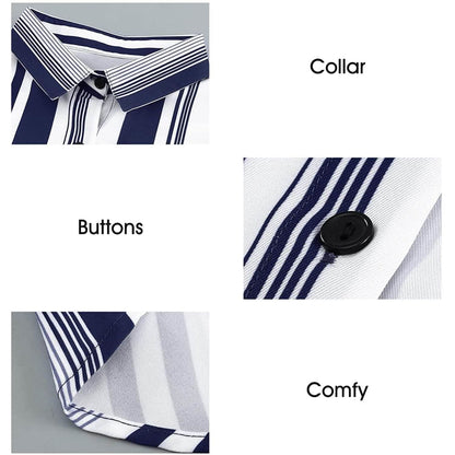 Womens V Neck Striped Roll up Sleeve Button Down Blouses Top DailySale