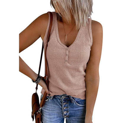 Womens V Neck Tank Tops Summer Ribbed Sleeveless DailySale