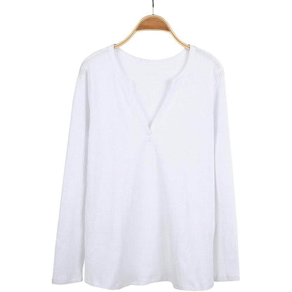 Women's V Neck Waffle Knit Henley Tops DailySale