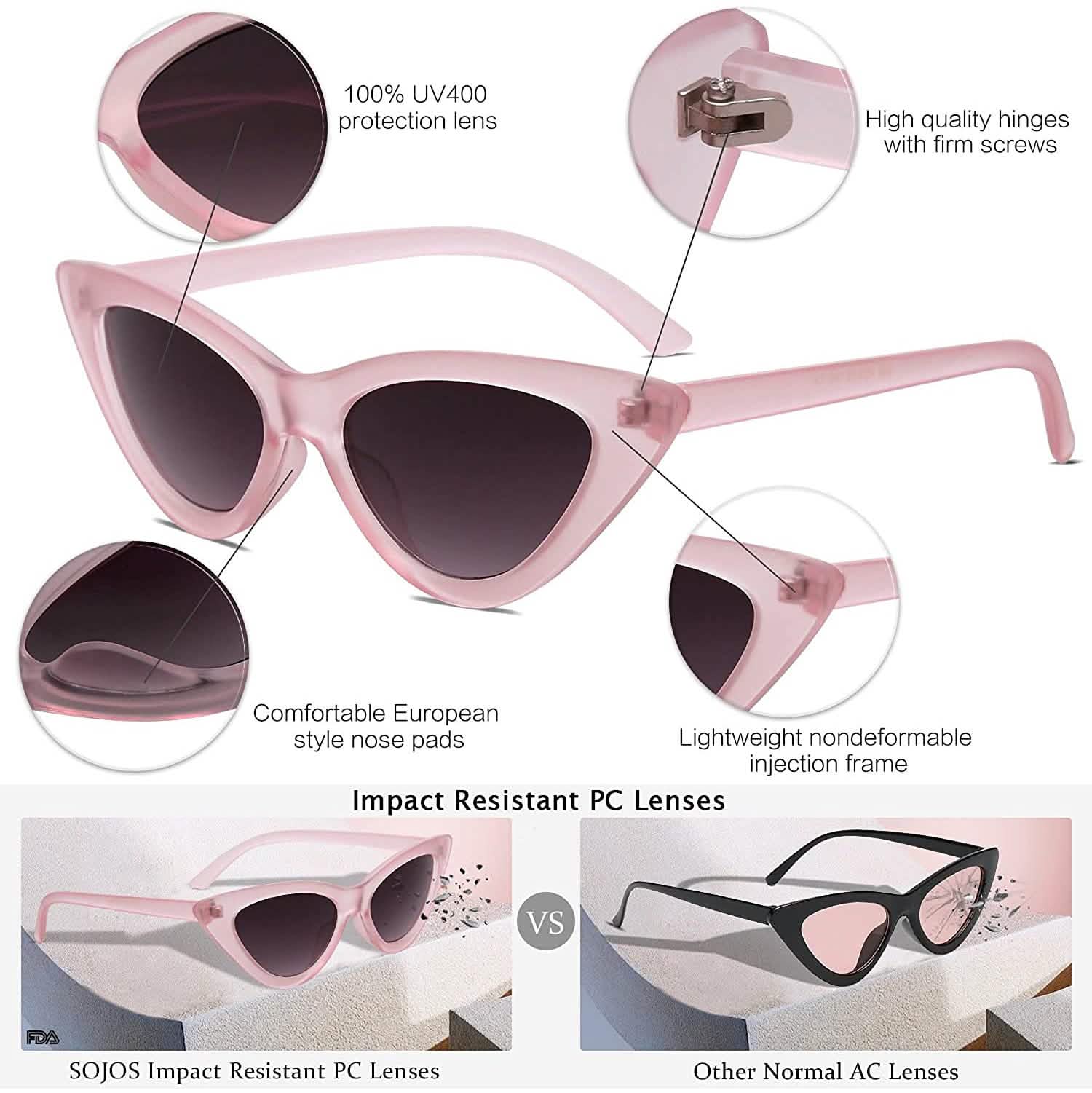 Women's Vintage Narrow Cat Eye Sunglasses DailySale
