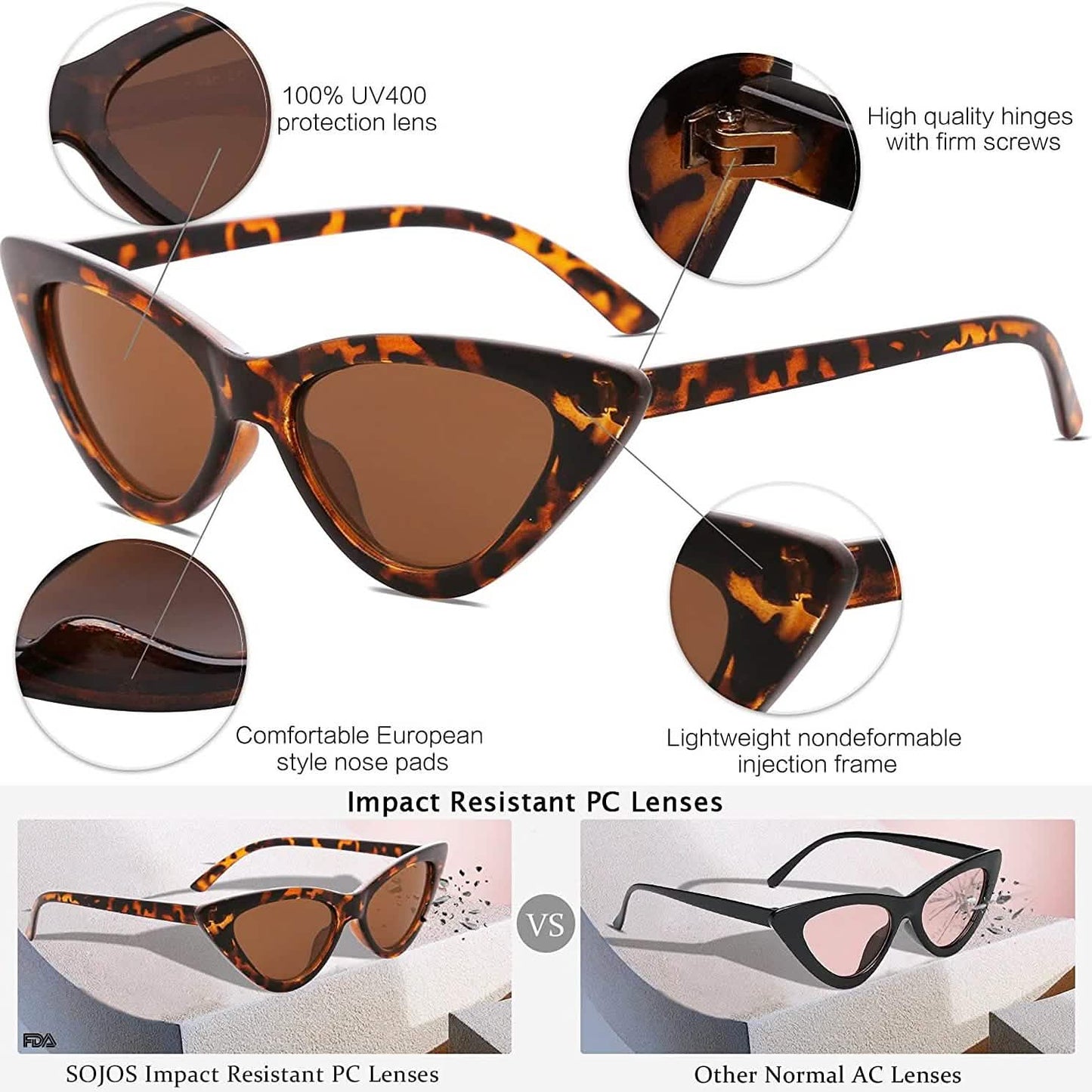 Women's Vintage Narrow Cat Eye Sunglasses DailySale