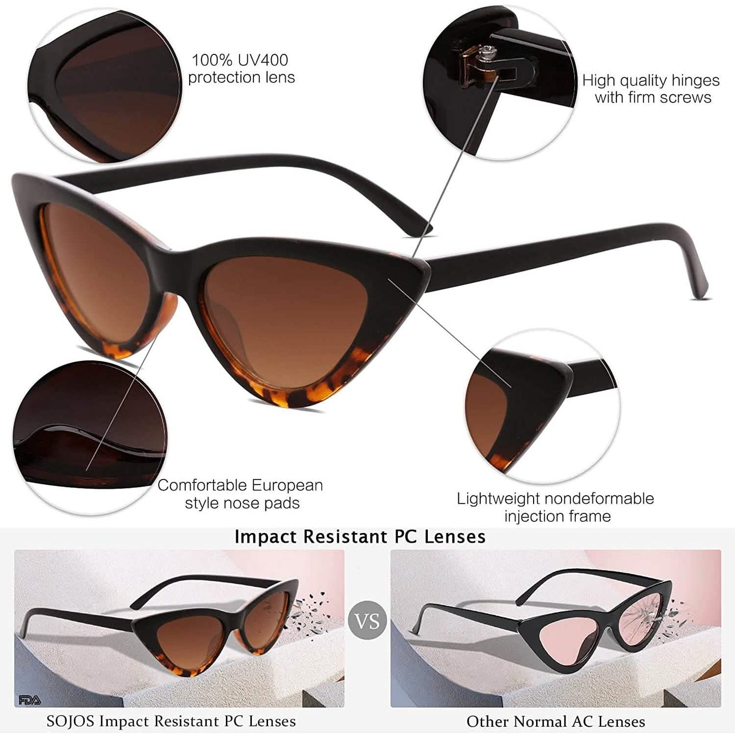 Women's Vintage Narrow Cat Eye Sunglasses DailySale