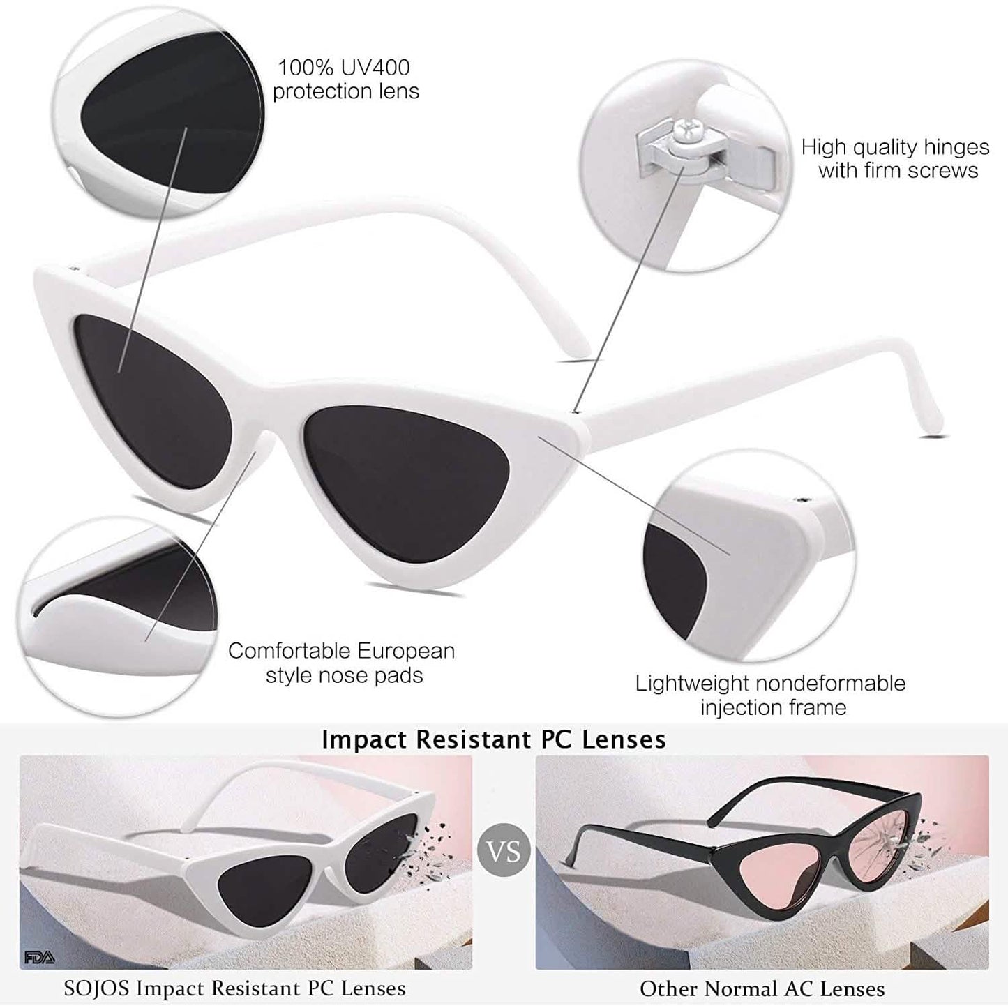 Women's Vintage Narrow Cat Eye Sunglasses DailySale