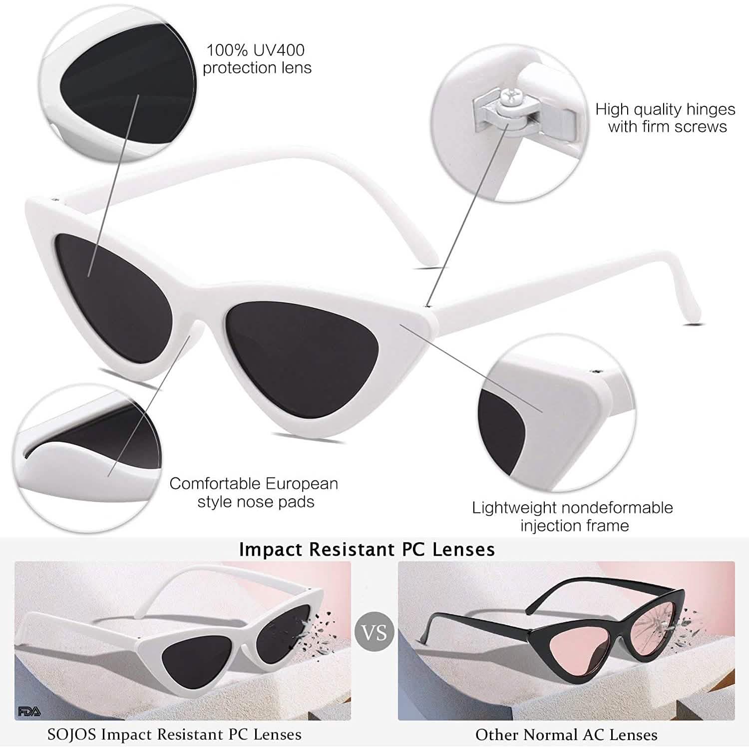 Women's Vintage Narrow Cat Eye Sunglasses DailySale