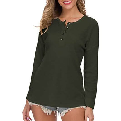 Women's Waffle Knit Tunic Tops Loose Long Sleeve DailySale