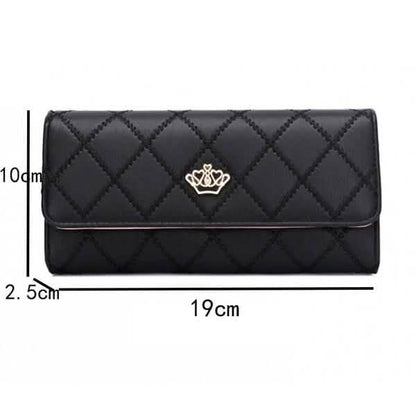 Womens Wallets Purses Plaid PU Leather Long Wallet Hasp Phone Bag DailySale