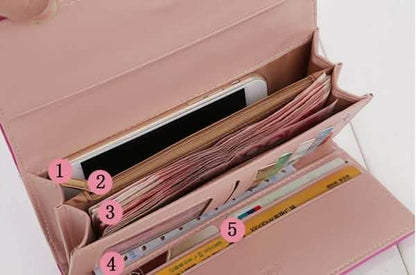 Womens Wallets Purses Plaid PU Leather Long Wallet Hasp Phone Bag DailySale
