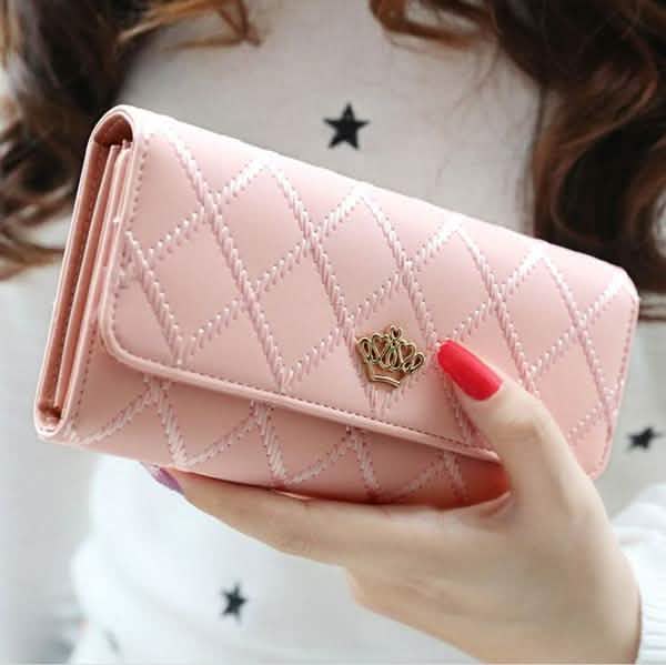 Womens Wallets Purses Plaid PU Leather Long Wallet Hasp Phone Bag DailySale