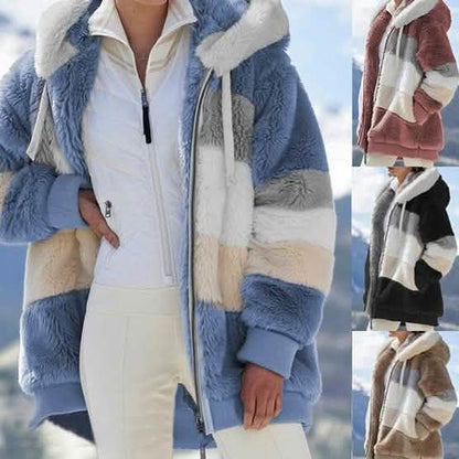 Women's Warm Plush Faux Fur Hooded Jacket Outerwear DailySale