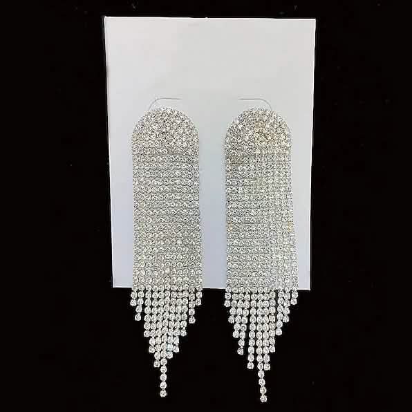 Women's White Drop Fringe Earrings DailySale