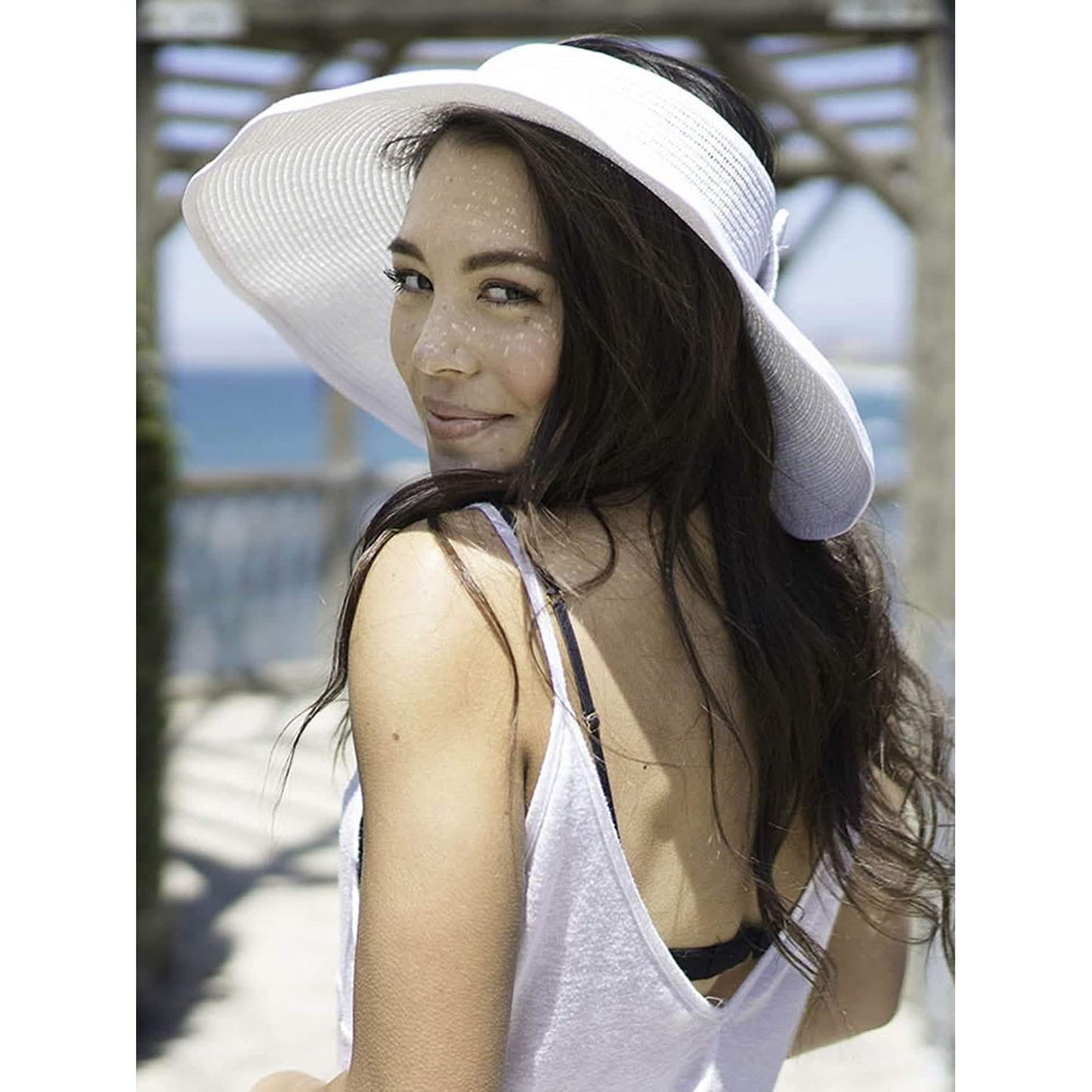 Women's Wide Brim Roll-up Straw Sun Hat Sun Visor DailySale