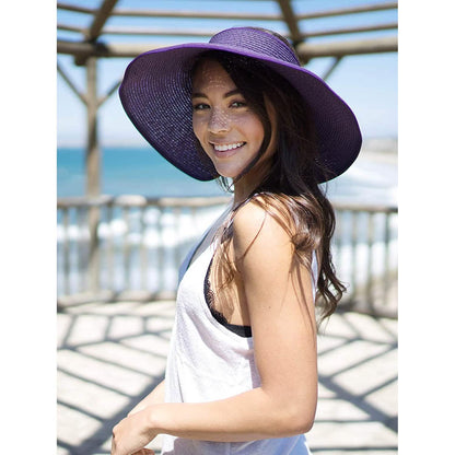 Women's Wide Brim Roll-up Straw Sun Hat Sun Visor DailySale