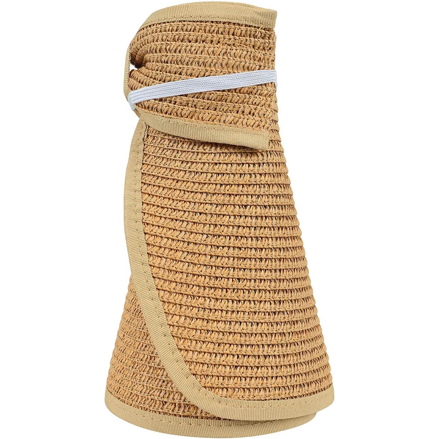 Women's Wide Brim Roll-up Straw Sun Hat Sun Visor DailySale