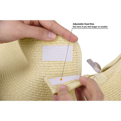 Women's Wide Brim Roll-up Straw Sun Hat Sun Visor DailySale