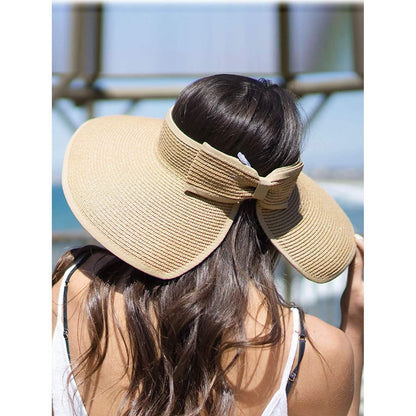 Women's Wide Brim Roll-up Straw Sun Hat Sun Visor DailySale