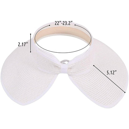 Women's Wide Brim Roll-up Straw Sun Hat Sun Visor DailySale