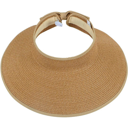 Women's Wide Brim Roll-up Straw Sun Hat Sun Visor DailySale
