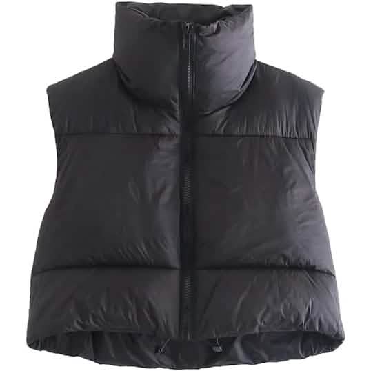 Women's Winter Crop Vest Lightweight Sleeveless Warm Outerwear Puffer Vest Padded Gilet DailySale