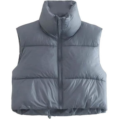 Women's Winter Crop Vest Lightweight Sleeveless Warm Outerwear Puffer Vest Padded Gilet DailySale