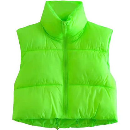Women's Winter Crop Vest Lightweight Sleeveless Warm Outerwear Puffer Vest Padded Gilet DailySale