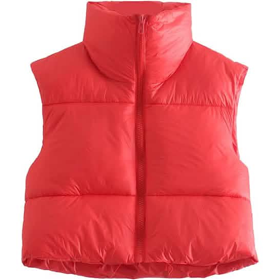 Women's Winter Crop Vest Lightweight Sleeveless Warm Outerwear Puffer Vest Padded Gilet DailySale