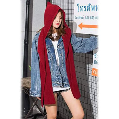 Women's Winter Knitted Hooded Long Scarf DailySale