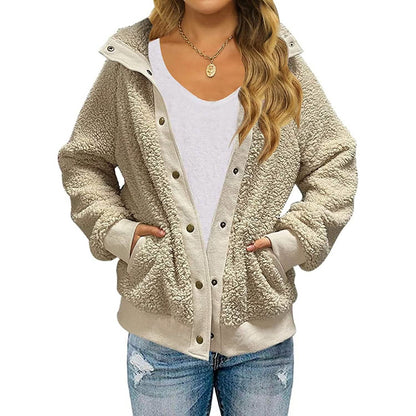 Womens Winter Sherpa Fleece Button Jacket Coat DailySale