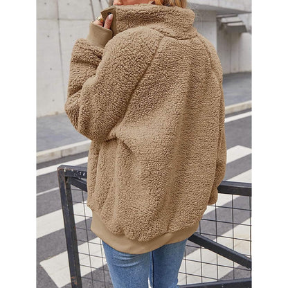 Womens Winter Sherpa Fleece Button Jacket Coat DailySale