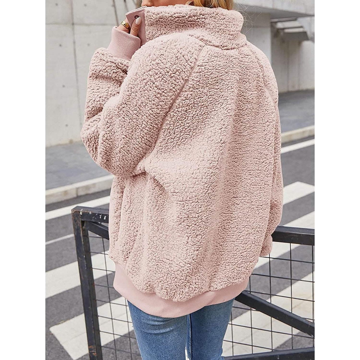 Womens Winter Sherpa Fleece Button Jacket Coat DailySale