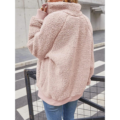 Womens Winter Sherpa Fleece Button Jacket Coat DailySale