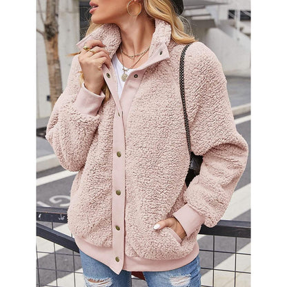 Womens Winter Sherpa Fleece Button Jacket Coat DailySale