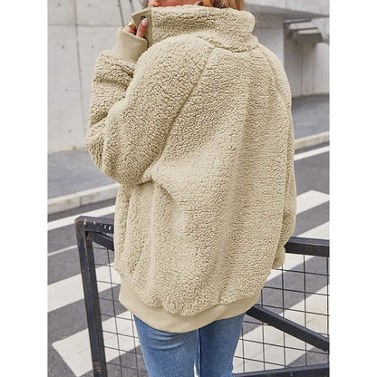 Womens Winter Sherpa Fleece Button Jacket Coat DailySale