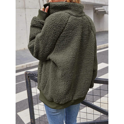 Womens Winter Sherpa Fleece Button Jacket Coat DailySale