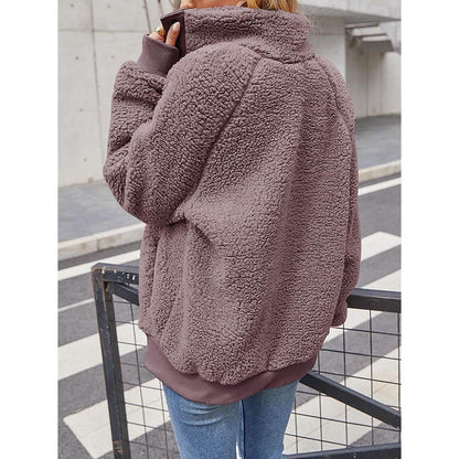 Womens Winter Sherpa Fleece Button Jacket Coat DailySale