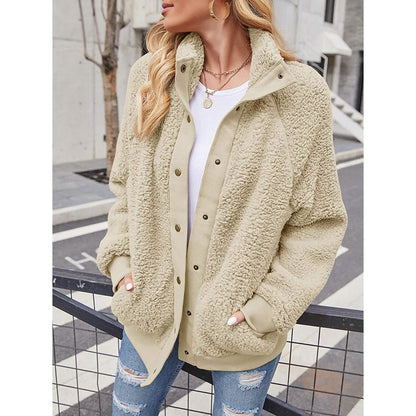Womens Winter Sherpa Fleece Button Jacket Coat DailySale