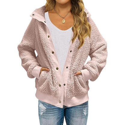 Womens Winter Sherpa Fleece Button Jacket Coat DailySale