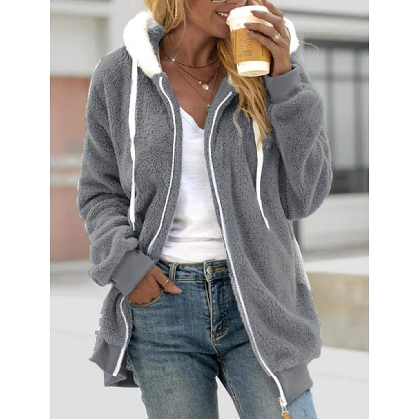 Women's Zip Fleece Hoodie Sweatshirt DailySale