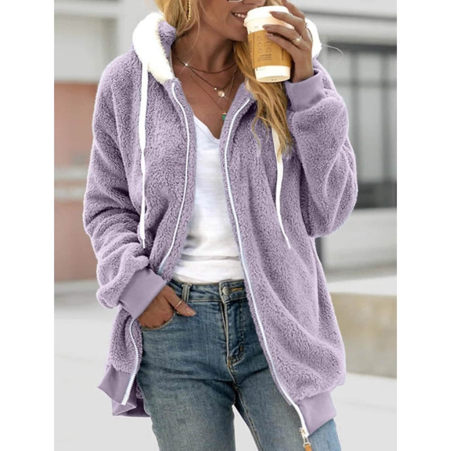 Women's Zip Fleece Hoodie Sweatshirt DailySale