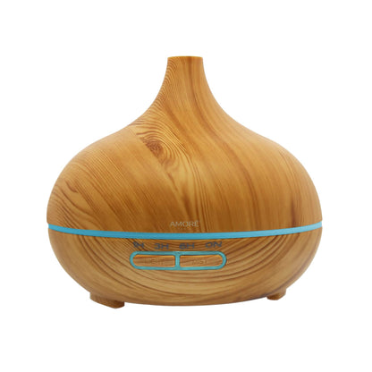 Wood Grain Ultrasonic Cool Mist Diffuser With 7 Color LED Lights DailySale