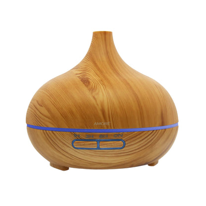 Wood Grain Ultrasonic Cool Mist Diffuser With 7 Color LED Lights DailySale