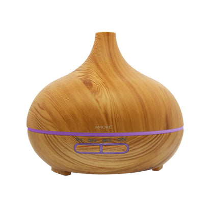 Wood Grain Ultrasonic Cool Mist Diffuser With 7 Color LED Lights DailySale