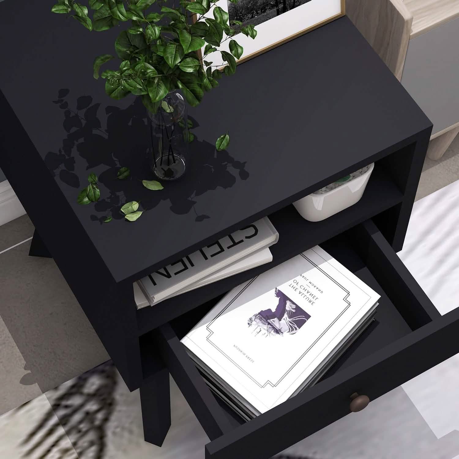 Wood Nightstand with Drawer DailySale