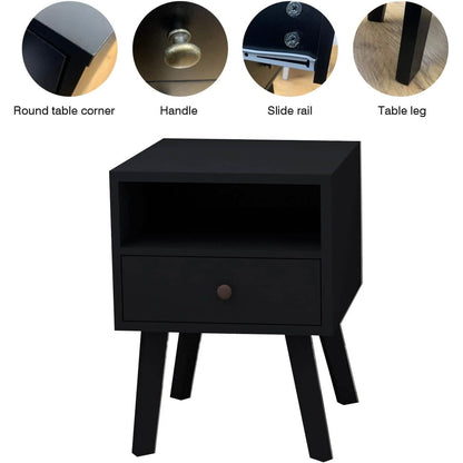 Wood Nightstand with Drawer DailySale