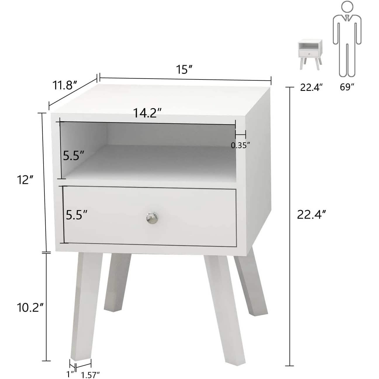 Wood Nightstand with Drawer DailySale