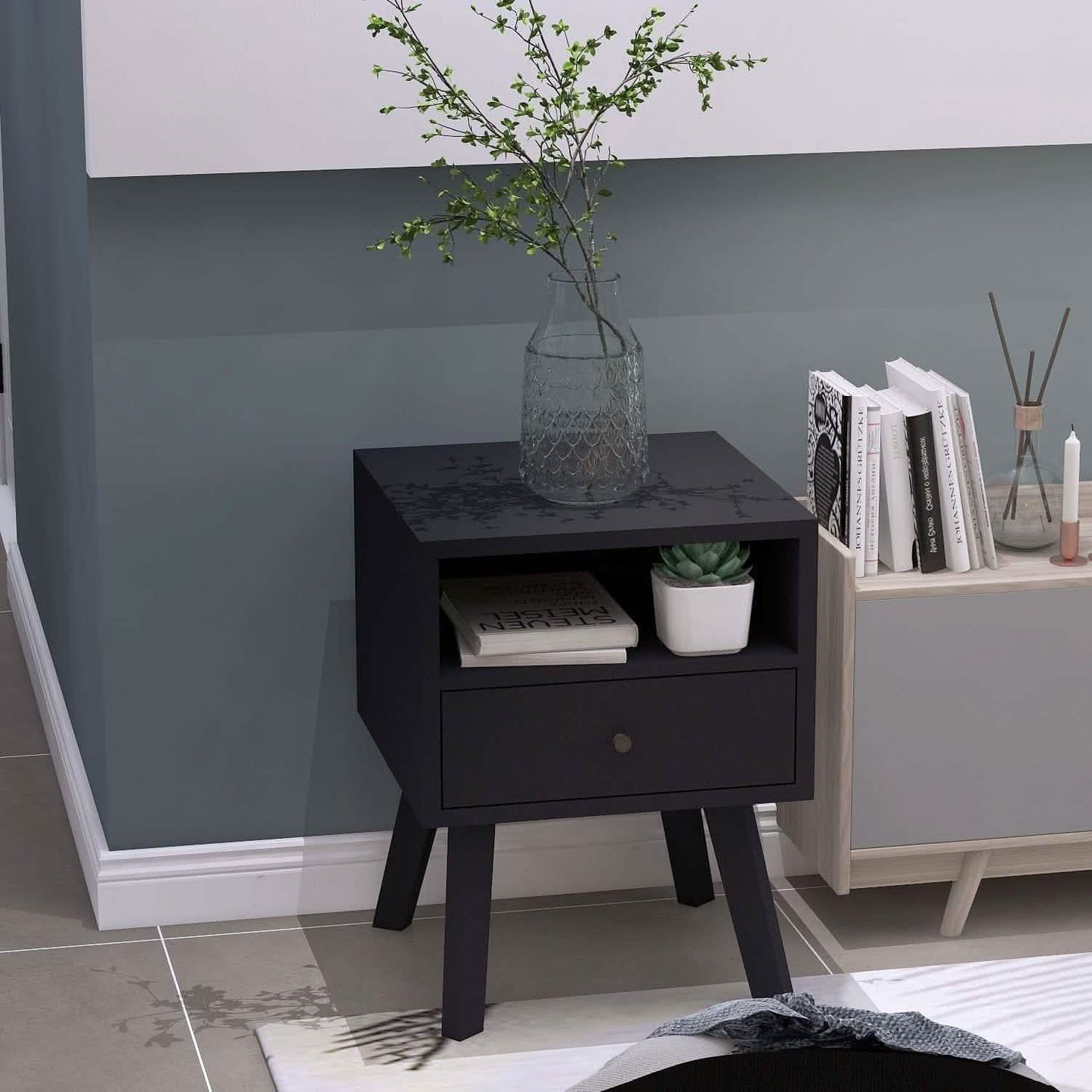 Wood Nightstand with Drawer DailySale