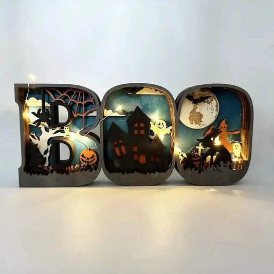 Wooden 3D Halloween Letter Shaped LED Light DailySale